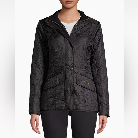 NWT Barbour Cavalry Polarquilt Jacket Full Zip and Snap Black Equestrian Sz 2 - Picture 1 of 16